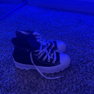 Converse Chuck Taylor All Star Lugged Black CANVAS High Top Boot Sneakers